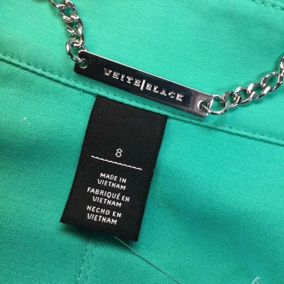 NWT White House Black Market Womens Turquoise Swing Double Breasted Jacket Sz 8 - Picture 7 of 13